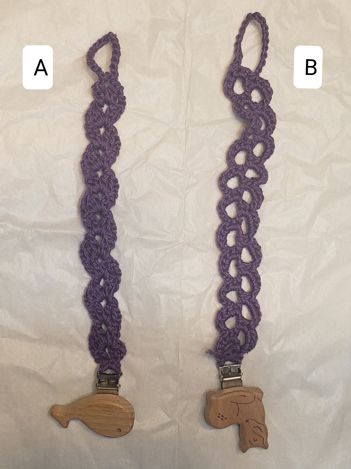 baby crochet pacifier holder