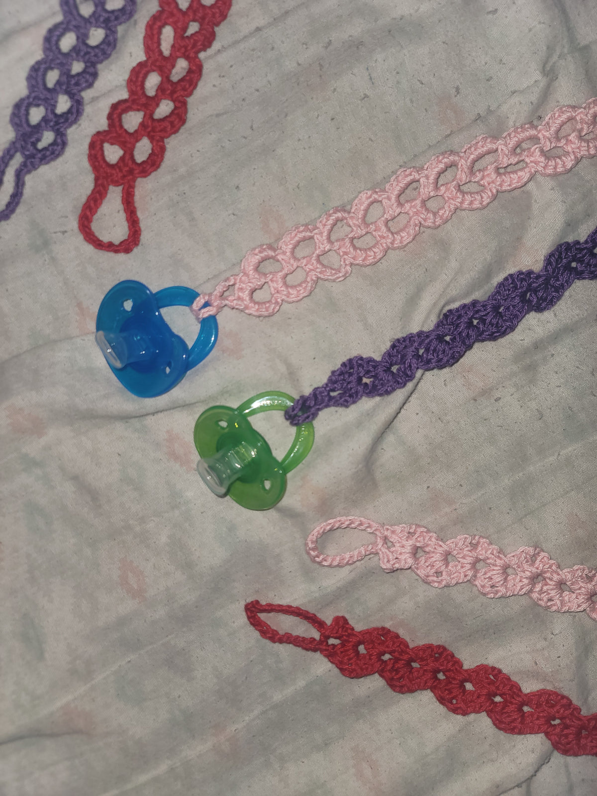 baby crochet pacifier holder