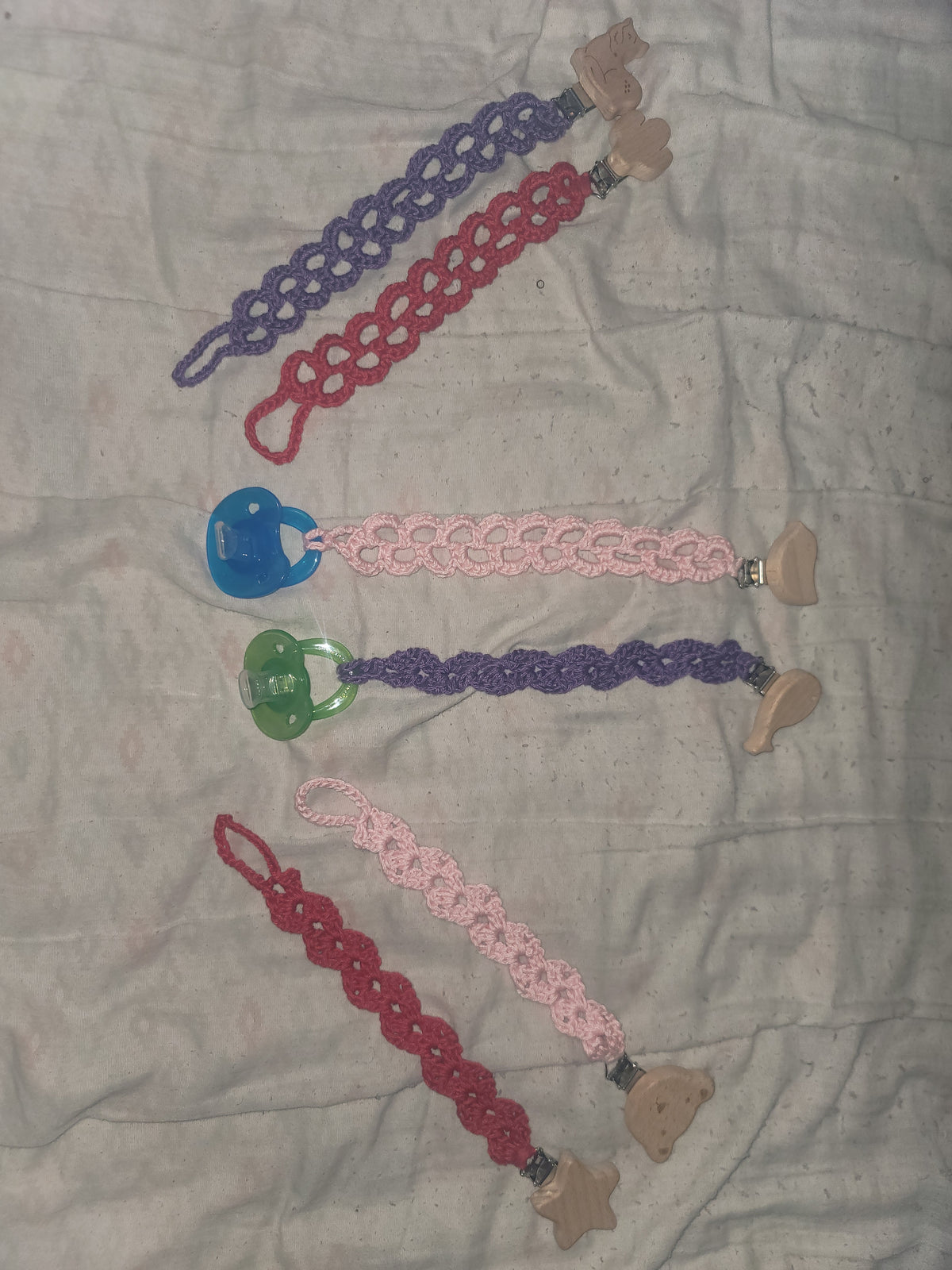 baby crochet pacifier holder